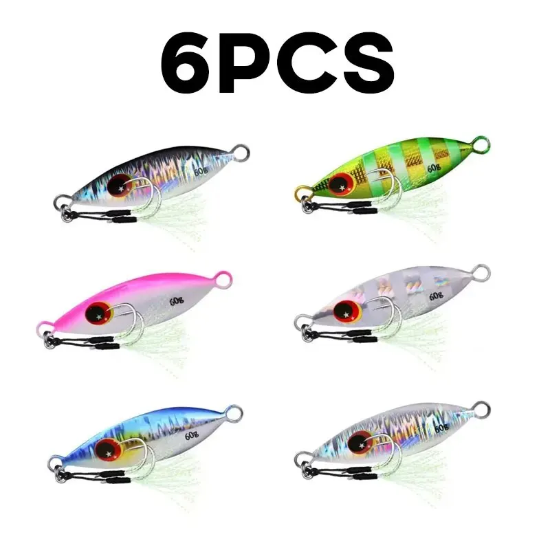 Fishing Lure Buzzbait - Inchiku メタルジグスプーンルアー 6 個 10-60 グラム釣りハード人工バイオニクス餌マグロ低音海水スロージギング釣具