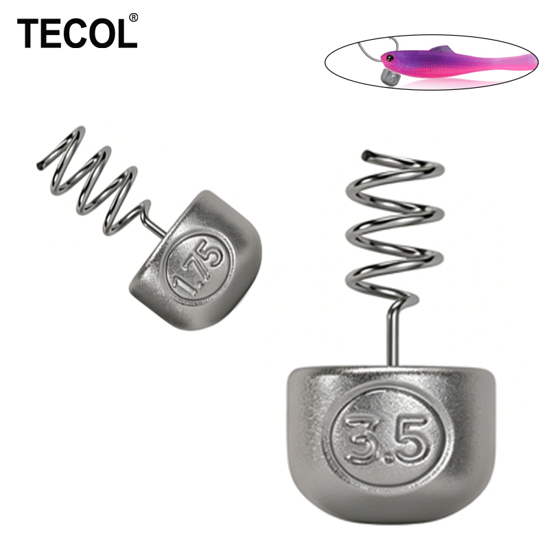 Fishing Lure Accessories - TECOL 1G 1.75G 2.7G 3.5G スパイラルスプリングインサートリードロックピンシンカーウェイト