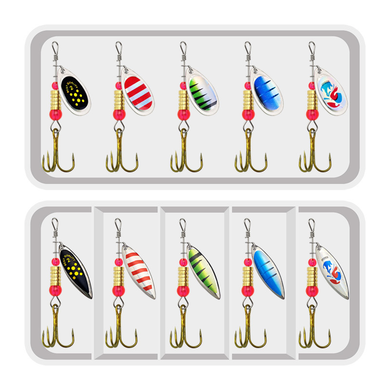 Fishing Lure Spinner - スピナーフィッシングルアーキット,スピナースピナースプーン,コンパウンドベイト,トレブルフック,10個,3.5g