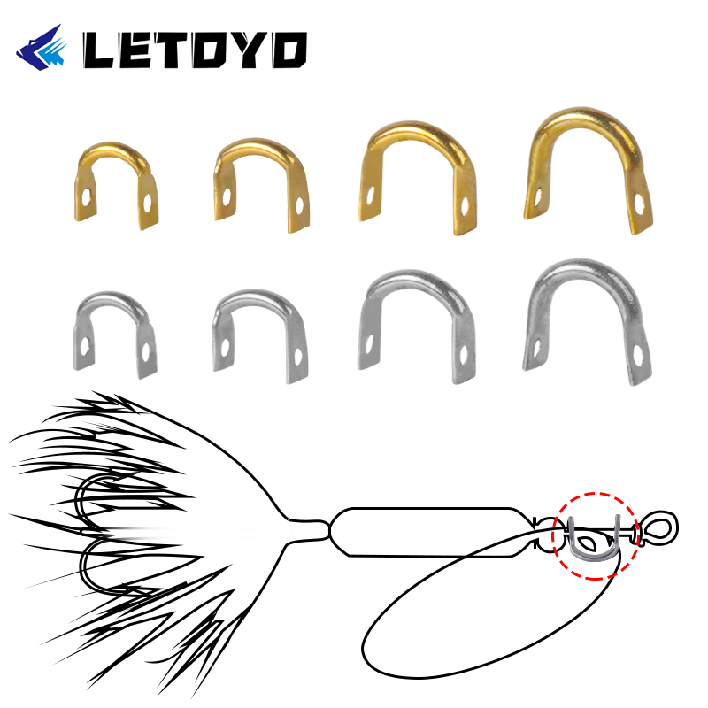 Fishing Lure Spinner - スプーン、釣りルアー、スピナーメタルスピナー、ステンレス鋼パイナーベイト用のletoyo-u字型フォールドクリーバー、100個