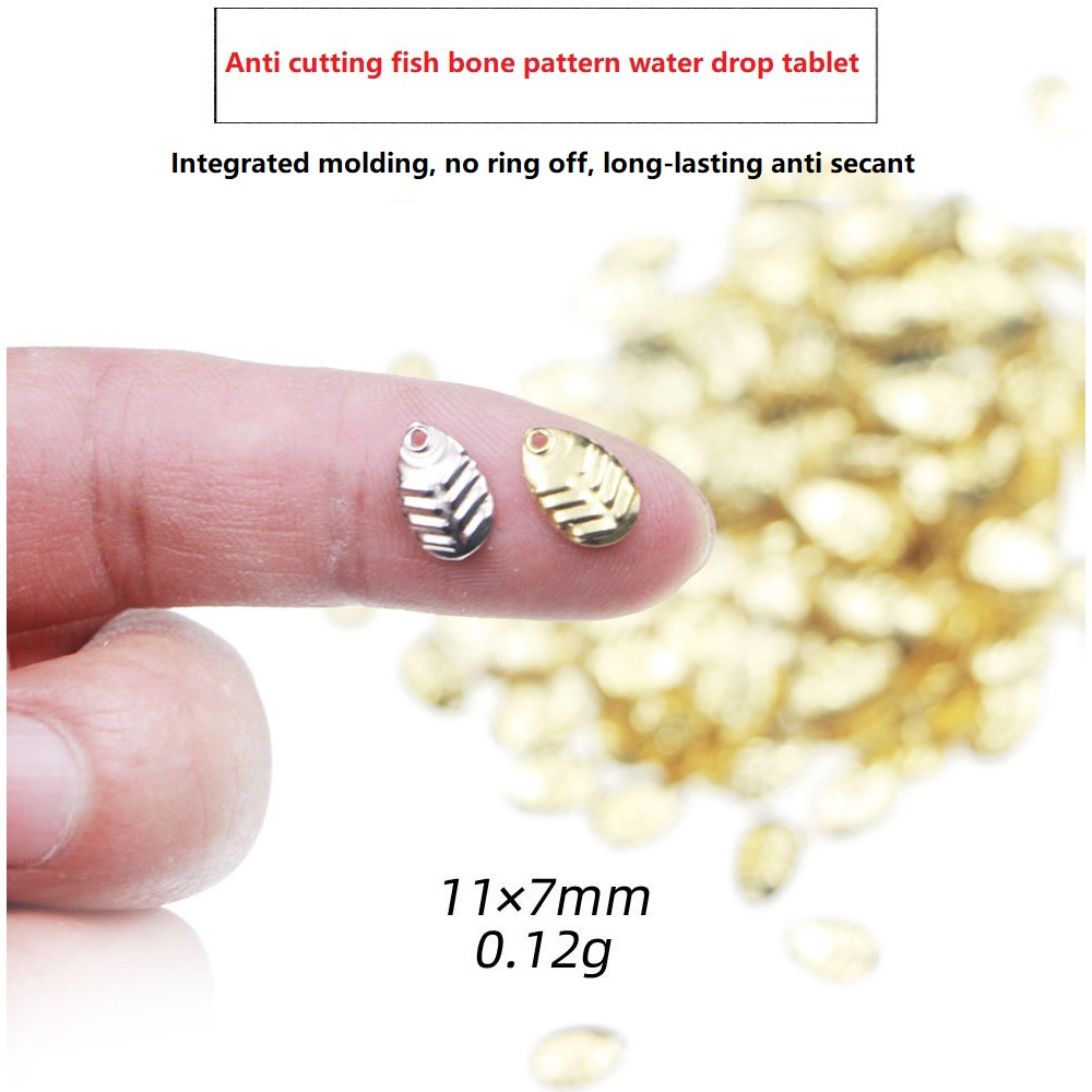 Fishing Lure Accessories - 50 ピース/ロット DIY 釣りスピナースパンコールリング餌ルアー Makou 水滴タブレット抗正割ライン金属ノイズスプーンアクセサリー