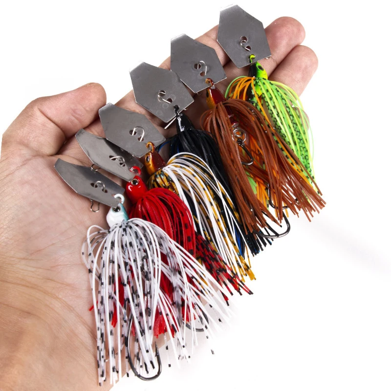 Fishing Lure Buzzbait - 6 ピース/セットチャターベイト釣りルアーキットスピナー釣り餌ウィードレスバズベイトワブラーペスカクランクベイトバスパイクスイムベイト用