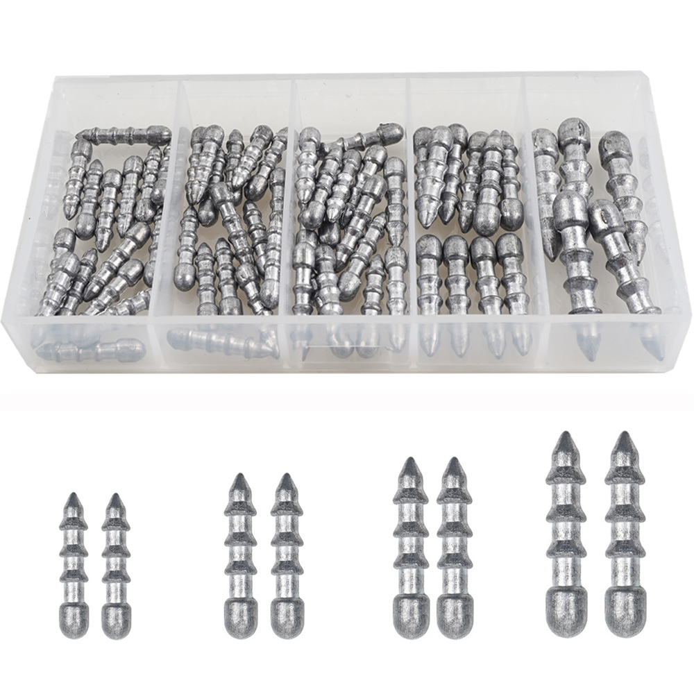 Fishing Lure Accessories - ワームフィッシングシンカー、wacky、Nekoリグツール用の挿入ネイル、ベーストラウト、ソフトワームルアー、60個