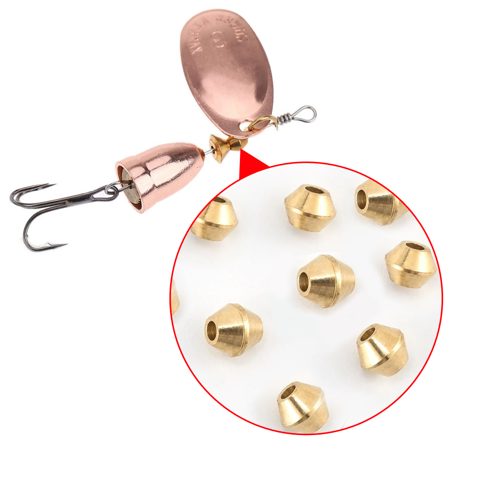 Fishing Lure Spinner - 40個 DIY ルアー 真鍮製フィッシングビーズ インラインスピナーテールスピナー ウォーリーエリグ