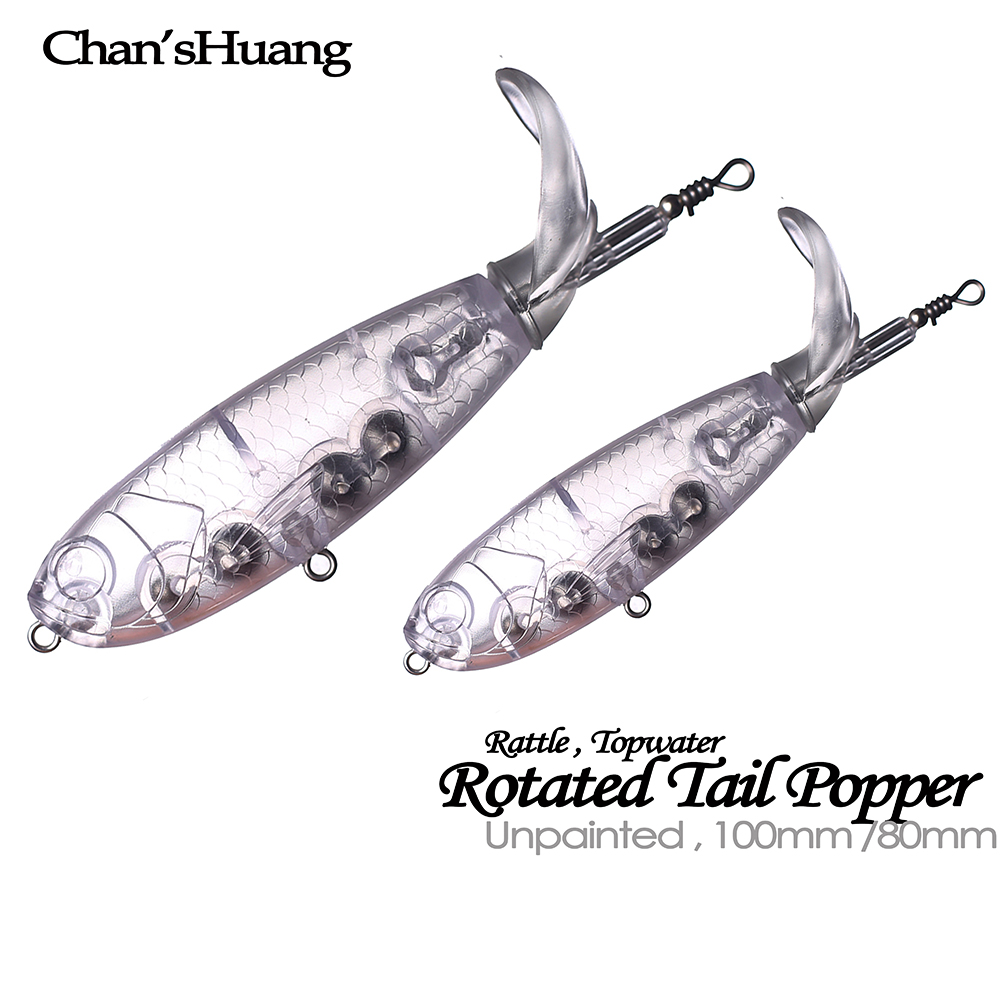 Fishing Lure Popper - Chan'shuang-フリル付きの塗装済みの白い餌,ポッパースイムベイト,8cm, 10cm, 20個