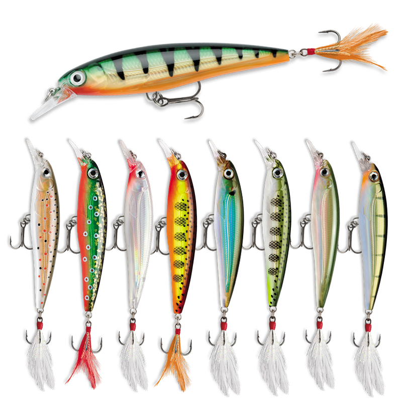 Fishing Lure Jerkbait - 釣り用の人工ハードベイト,魚を捕まえるためのルアー,ミノー用,ウォブラー付き,バス釣り用,パイク,コイ,3D,70mm, 7.2g