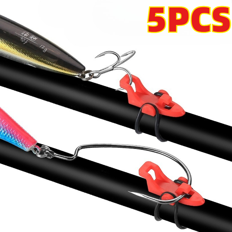 Fishing Lure Jig - 5 個釣り竿ポールフックキーパールアーベイトホルダールアーアクセサリージグフック安全保持ホルダー釣りツール