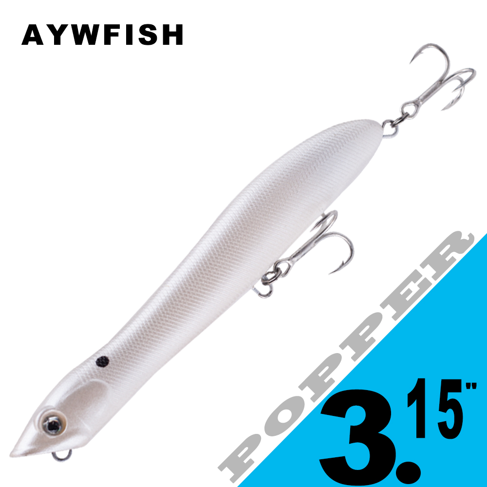 Fishing Lure Popper - AYWFISH 8 センチメートル 6.2 グラムベビーポッパー釣りルアートップウォーター餌ワブラーライギョ人工ペンシルルアーミニ低音釣具
