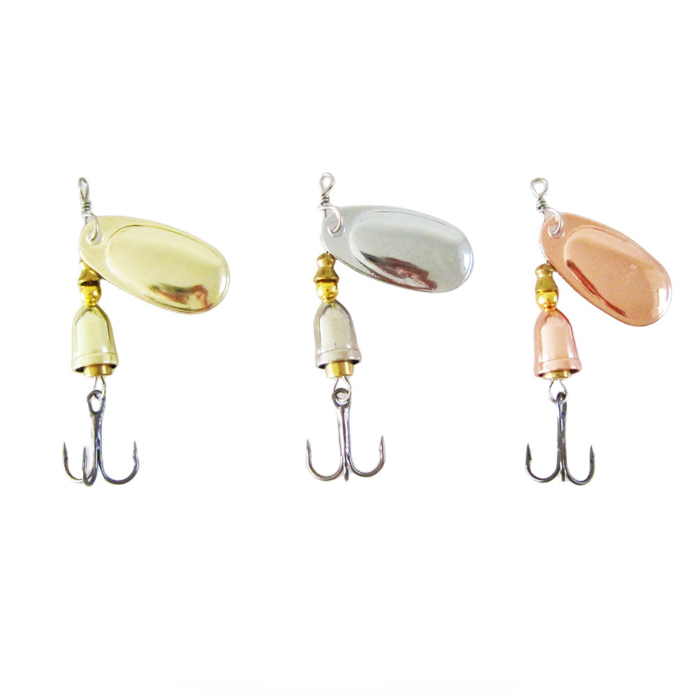 Fishing Lure Blade Bait - 真ちゅう製の硬い人工スプーンベイト,銅の刃,回転スピナー,釣りルアー,淡水マス,金属ルアー