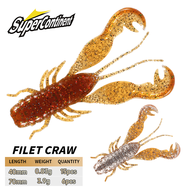 Fishing Lure Soft Plastic - 2023 スーパーコンチネンタルフィレクローベイトパーチルアーソフトルアー釣りルアーエビロブスターソフトプラスチックルアー釣りルアー