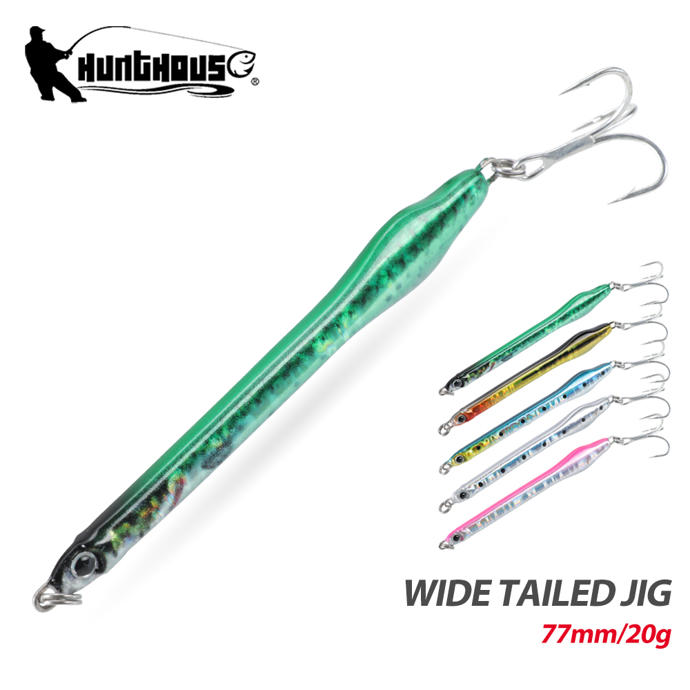 Fishing Lure Buzzbait - ハンツハウスメタルジグ釣りルアー 77mm/20g 海水用スロージギングベイト ワイドテール バス・マグロ用釣り具