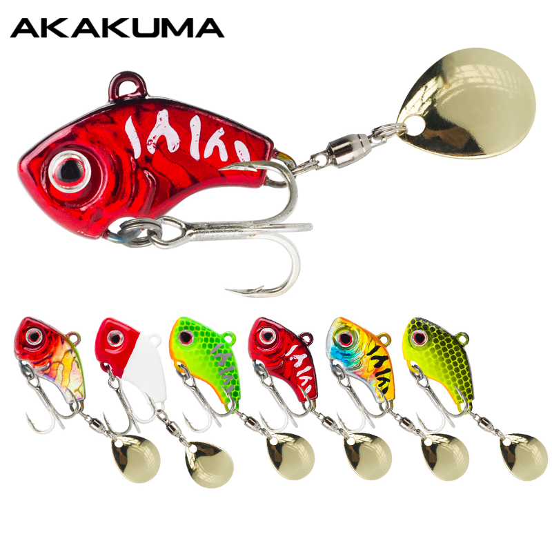 Fishing Lure Crankbait - 6PC 5g/7g/10g/14g/20g 回転メタルバイブシンキングフィッシングルアー 3Dアイ ハードベイト スピナー