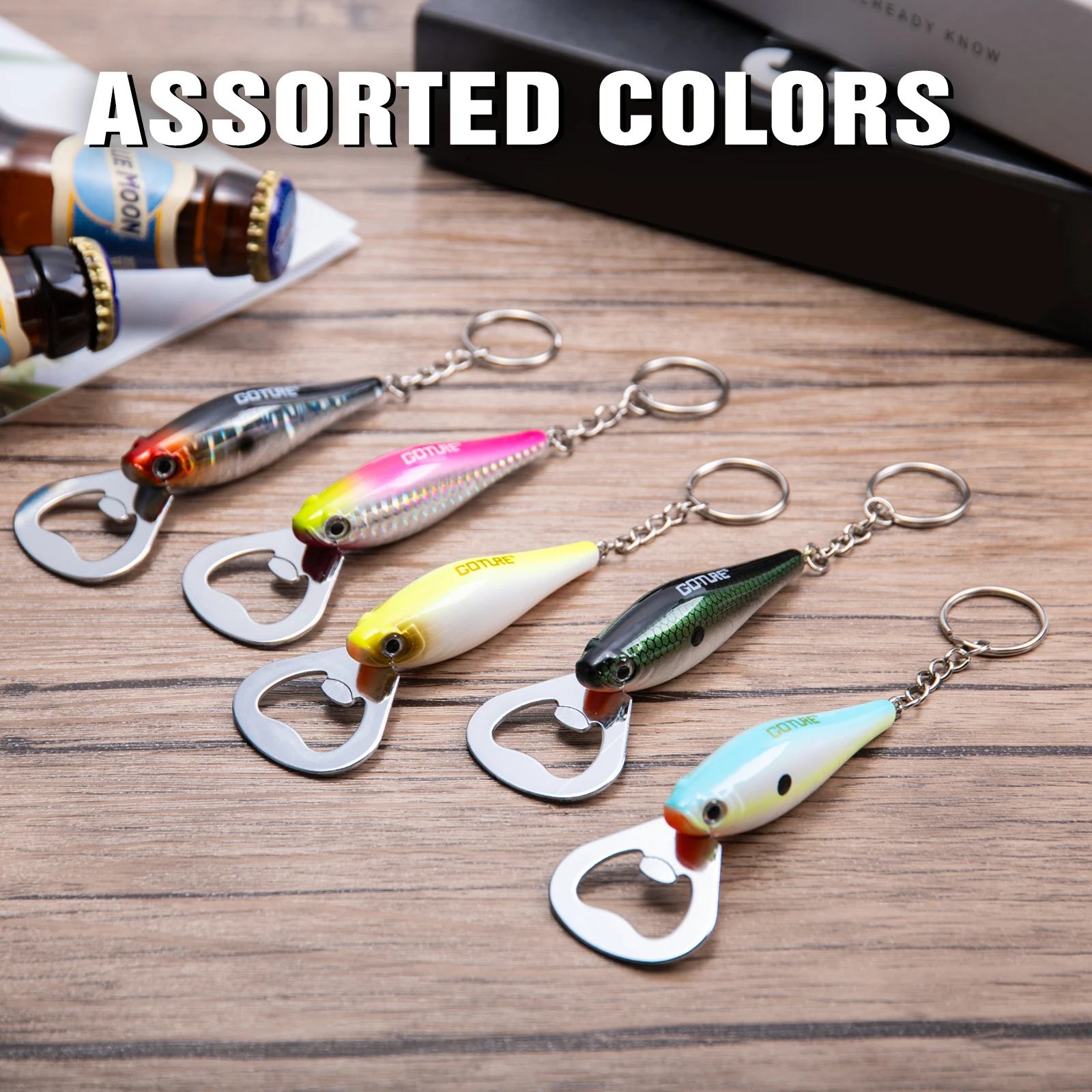 Goture 1 個釣りルアーボトルオープナー炭素鋼魚パター - Fishing Lure Kit のレビューと価格