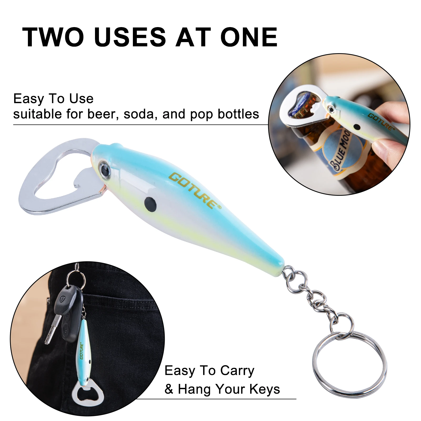 Goture 1 個釣りルアーボトルオープナー炭素鋼魚パター - Fishing Lure Kit のレビューと価格