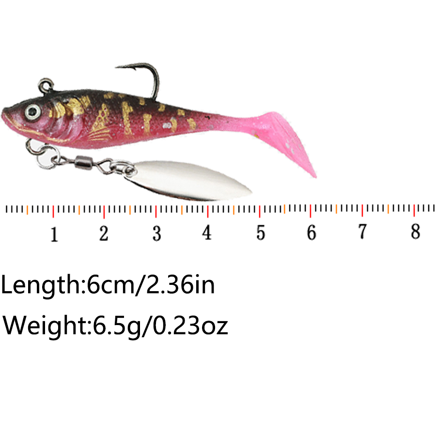 5個入り Tテール ソフトベイト 人工ワブラー トローリング - Fishing Lure Blade Bait のレビューと価格