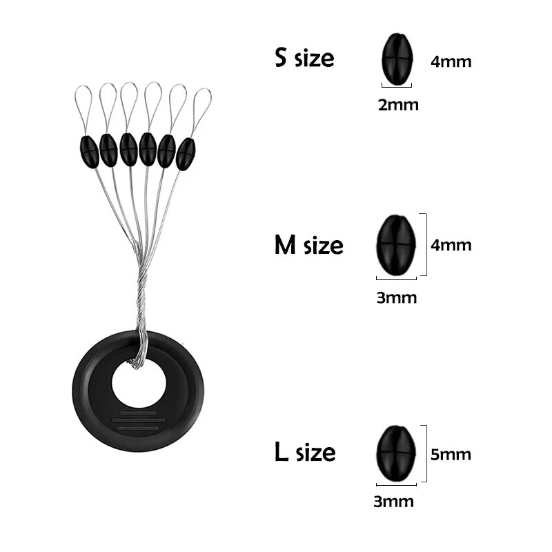 600 個 100 グループセットゴムスペース豆オーバルスト - Fishing Lure Spinner のレビューと価格