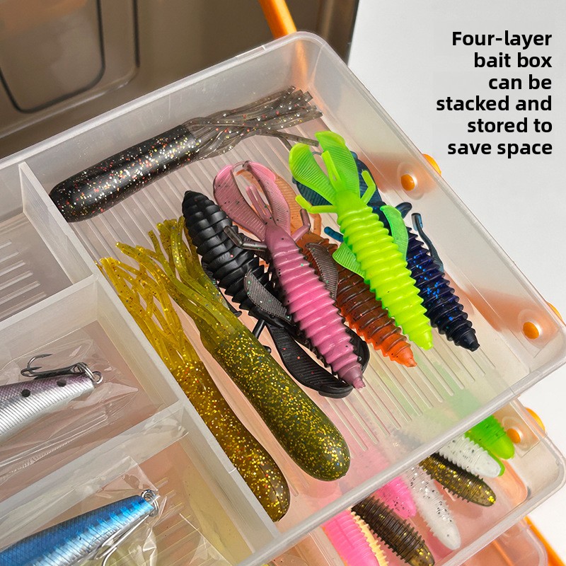 大型4層アウトドアフィッシングソフトベイトリードヘッドフック - Fishing Lure Box のレビューと価格