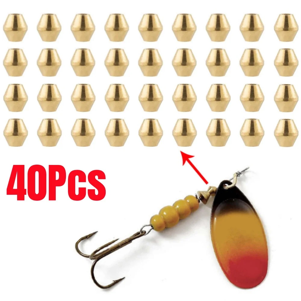40個 DIY ルアー 真鍮製フィッシングビーズ インライン - Fishing Lure Spinner のレビューと価格