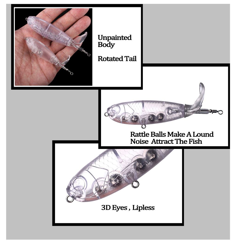 Chan'shuang-フリル付きの塗装済みの白い餌,ポッパ - Fishing Lure Popper のレビューと価格