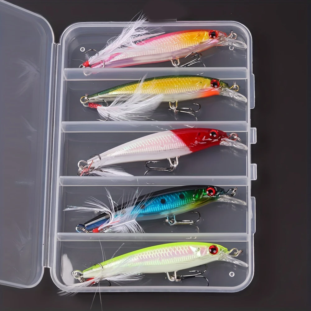 3Dレーザーアイミノールアー,フェザー付きハードベイト,最大 - Fishing Lure Box のレビューと価格