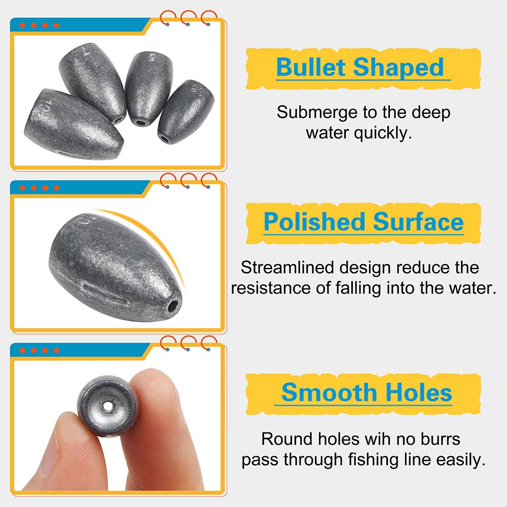 弾丸釣りシンカーウェイトキット、バスフィッシング用ワームワー - Fishing Lure Making Kit のレビューと価格