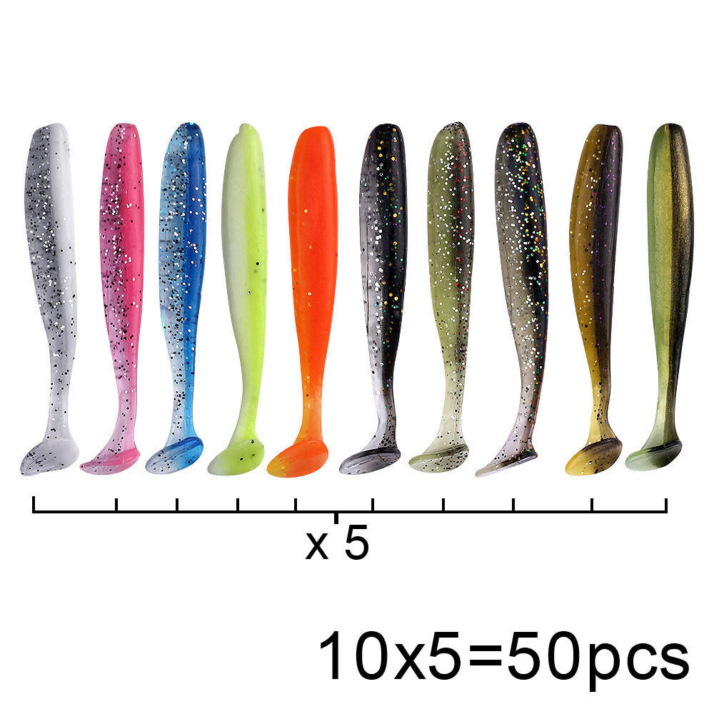 QXO 50 ピース/ロットスイムベイトソフトルアーシリコン - Fishing Lure Jerkbait のレビューと価格