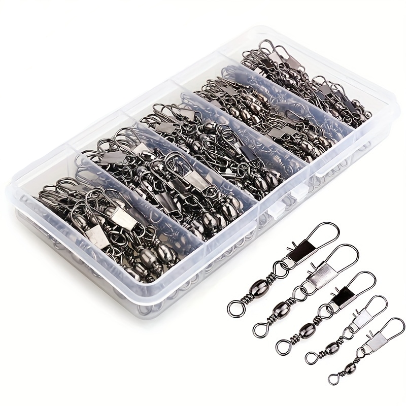 50/200個入りバレルスナップスイベル釣りアクセサリー、ボ - Fishing Lure Accessories のレビューと価格